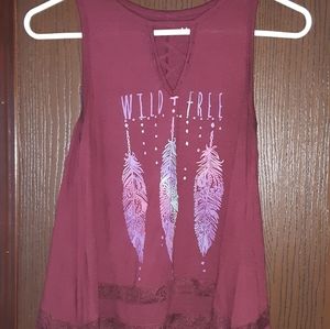"Wild +Free" flowy boho tank top size small
